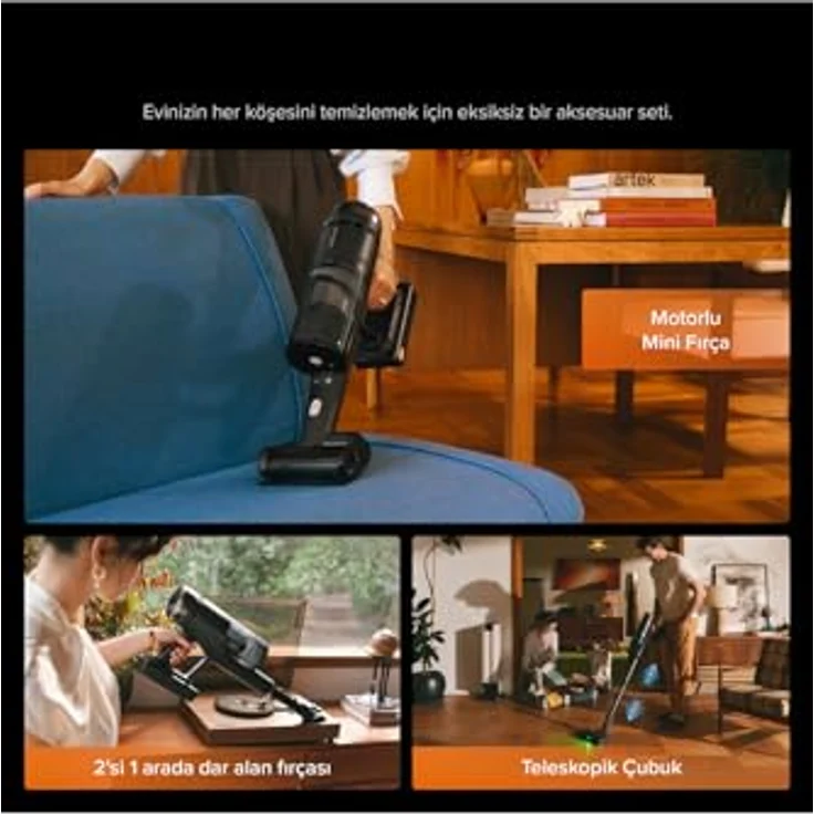 ROBOROCK H60 Hub Ultra Staubsauger, Netz-/Akkubetrieb, 630 Watt, schwarz, Auto-Entleerungs-Ladedock, 210 AW Saugleistung, Anti-Verhedderungs-Bürste – Bild 6