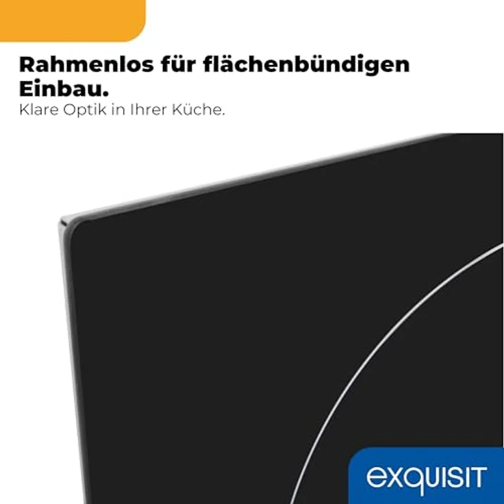Exquisit EKC300-490 Glaskeramik-Kochfeld, 2 Kochzonen, 3000 W, Touch-Control, rahmenlos, kompakte Maße 29 x 52 cm, Sicherheitsabschaltung, Restwärmeanzeige, schwarz – Bild 5