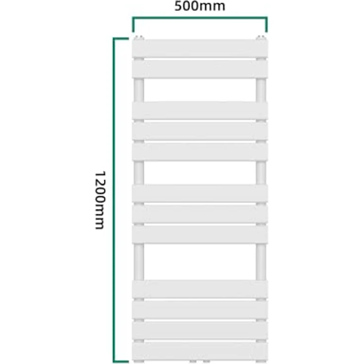 Neu.Haus Voss Handtuchheizkörper, weiss, 120x50cm, 615 W Wärmeleistung, platzsparendes Design – Bild 5