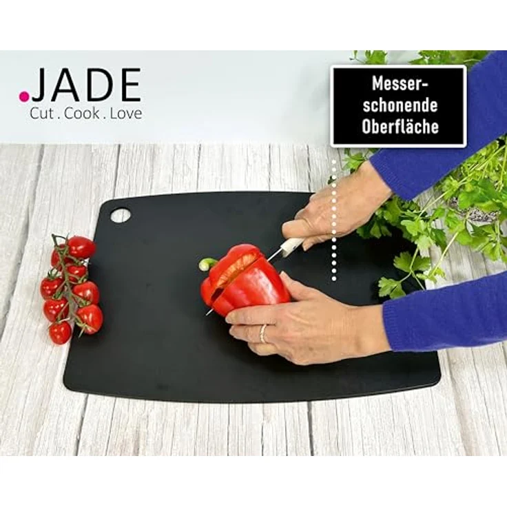 JADE Schneidebrett 'Gourmet Kitchen' 44 x 32 5 cm schwarz – Bild 5