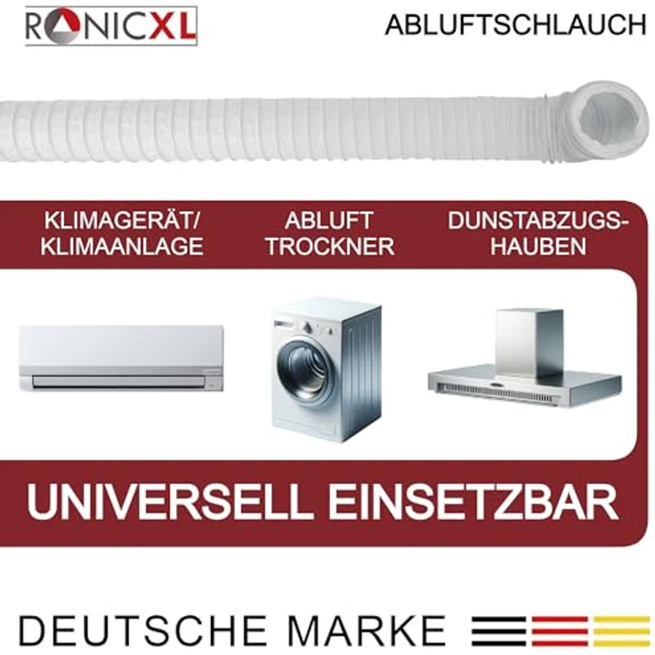 TronicXL PVC Abluftschlauch Ø 100 / 102mm 6m für Trockner 100er Klimaanlage Dunstabzugshaube Wäschetrockner Grow - Flexibler und stabiler Abluftschlauch, PVC Material - 100 / 102mm Durchmesser - 6m Länge – Bild 4
