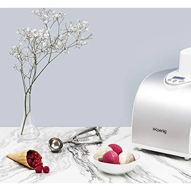 H.Koenig professionelle Eismaschine HF180 - Elektrisch - 1 L - 135 W - Kühlfunktion - Schnelle Zubereitung - Eis, Frozen Joghurt und Sorbet – Bild 10