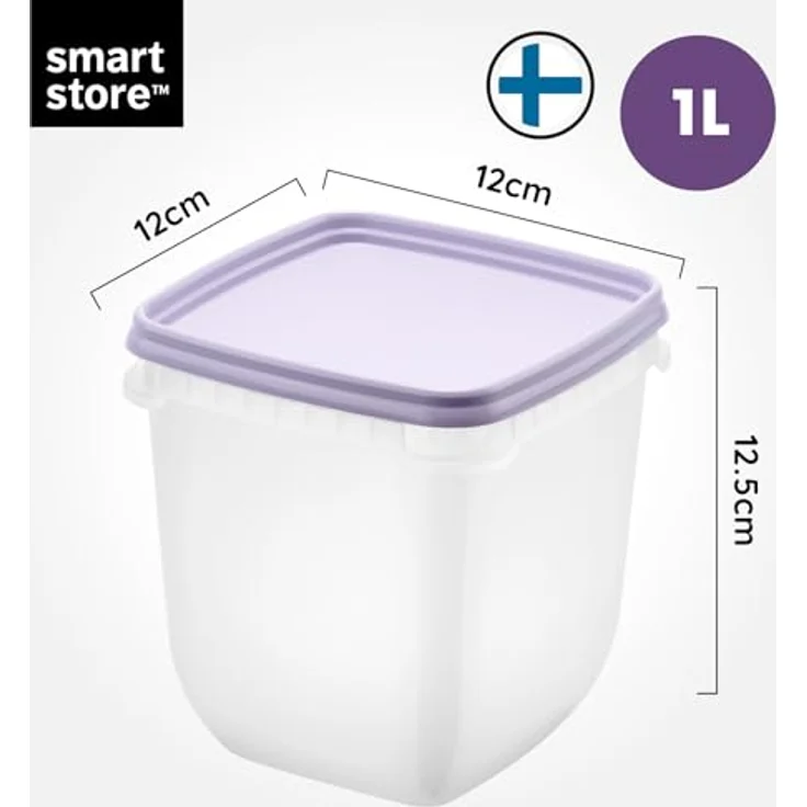 SmartStore Frischhaltedosen 1L 3er Set, BPA-freie Kühlschrank- und Gefrierboxen, mikrowellengeeignet, stapelbar, spülmaschinenfest – Bild 2
