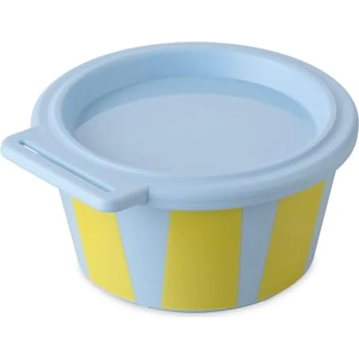 Koziol Schüssel mit Deckel NORA S 250 ml, luftdichtes Design in Sweet Blue mit pastellfarbenen Streifen