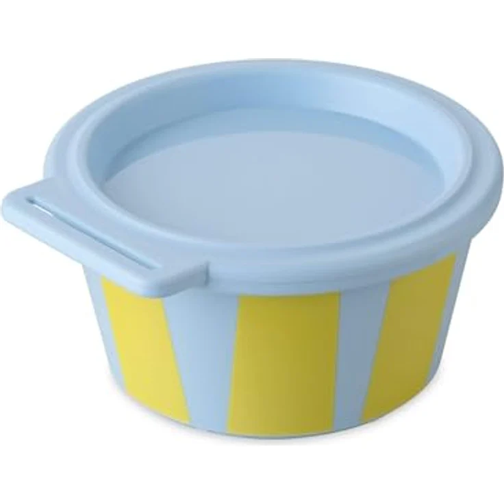Koziol Schüssel mit Deckel NORA S 250 ml, luftdichtes Design in Sweet Blue mit pastellfarbenen Streifen – Bild 1