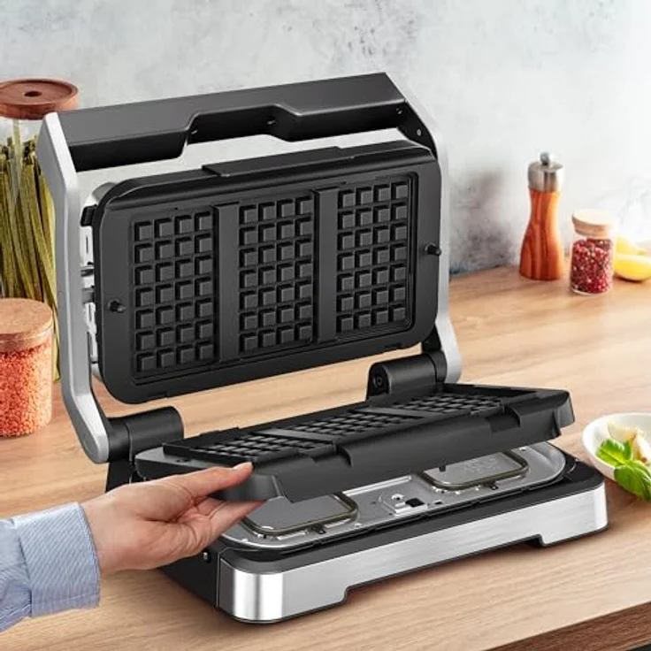 Tefal XA7348 Waffelplatten für OptiGrill 4in1 und 2in1 XL | Zubereitung von belgischen Waffeln | Aluminiumdruckguss | Antihaftbeschichtung | spülmaschinenfest | Schwarz – Bild 4