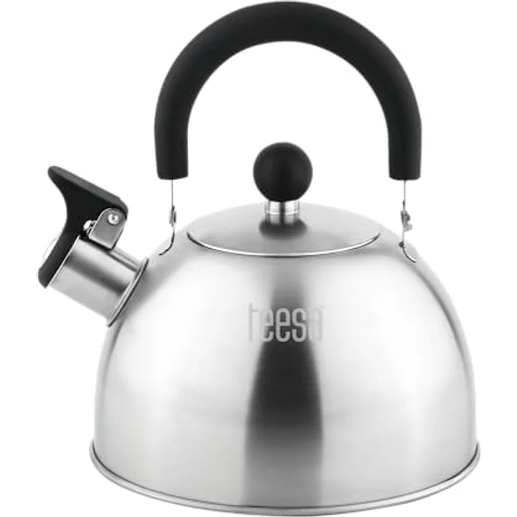 Teesa Edelstahl Wasserkocher mit Pfeife TSA0153, 1,8L, für Induktion und Gas, kühlgriff, gebürstete Oberfläche – Bild 3