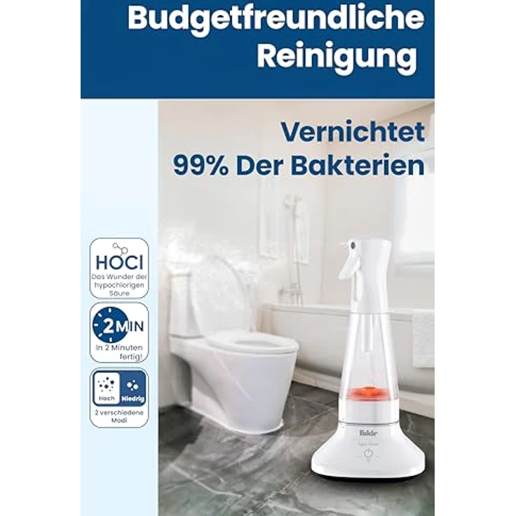 FAKIR 9212001 Wassersterilisiergerät, Desinfektionsmittel aus Leitungswasser, ABS-Gehäuse, felxible Anwendung mit Sprühkappe und Mikrozerstäuber – Bild 3