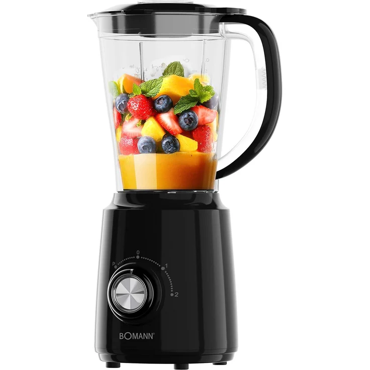 Bomann® UM 6091 CB Standmixer 500W, 1,5L BPA-freier Mixer mit Edelstahlmesser, Ice-Crush Funktion, 4 Geschwindigkeitsstufen und Nachfüllöffnung – Bild 1