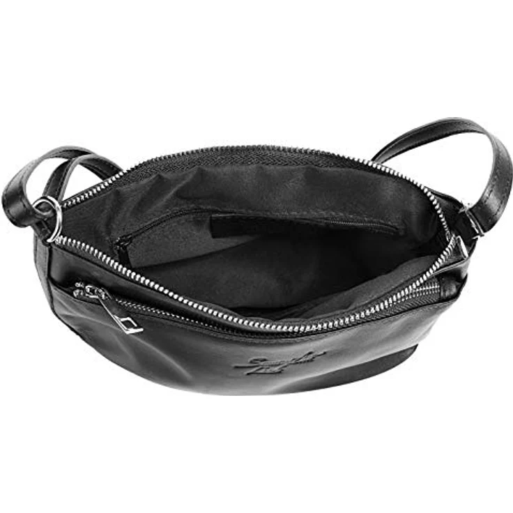 Samantha Look Umhängetasche, echt Leder, Made in Italy, 23 cm x 17 cm x 8 cm, stufenlos verstellbarer Schultergurt, mehrere Fächer mit Reißverschluss – Bild 5