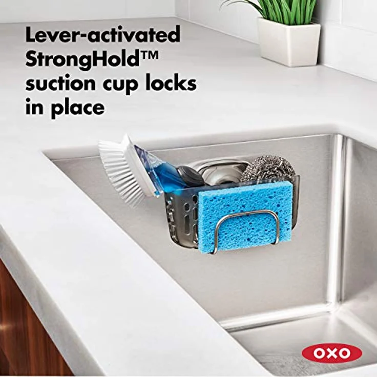 OXO Good Grips Utensilienhalter für die Spüle mit StrongHold -Saugnapfhalterung – Bild 4