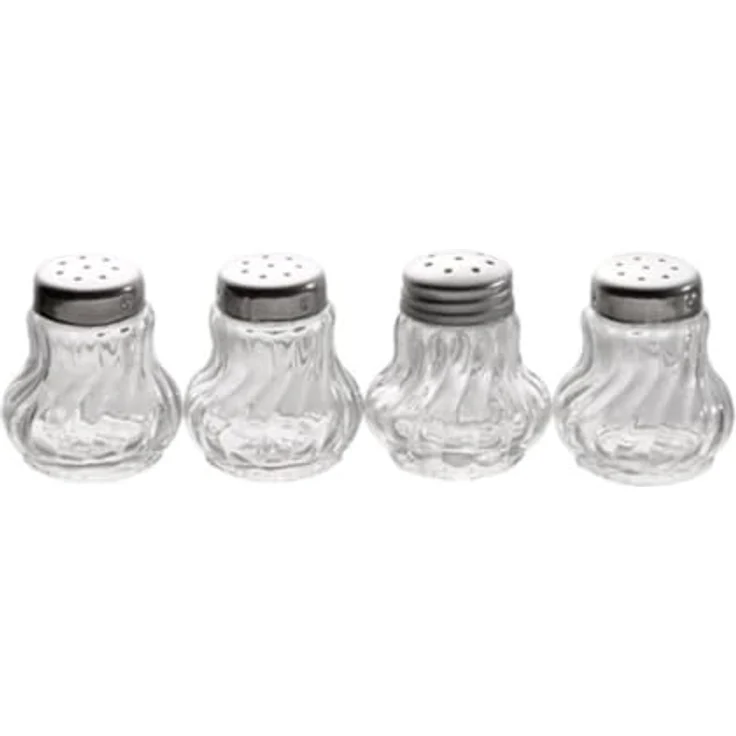APS Ministreuer 4er-Set, Salzstreuer aus Glas/Edelstahl, spülmaschinengeeignet – Bild 1