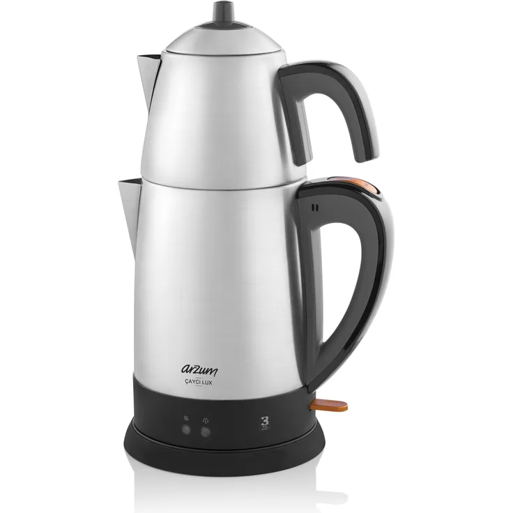 Arzum Cayci Lux, Wasserkocher, Silber, Edelstahl Teebereiter