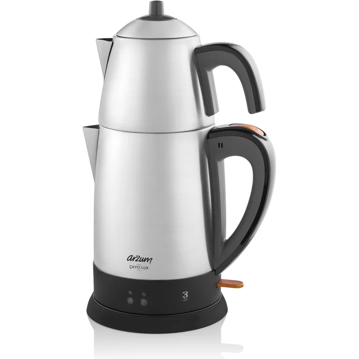 Arzum Cayci Lux, Wasserkocher, Silber, Edelstahl Teebereiter