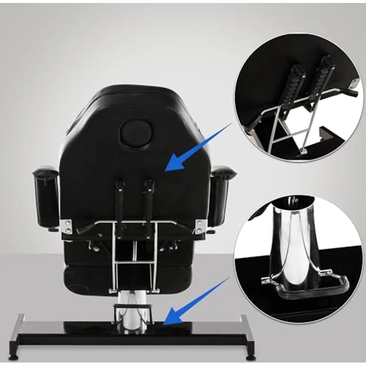 CLP Massageliege Split, hydraulisch verstellbar, Kunstleder-Bezug, Schwarz – Bild 5