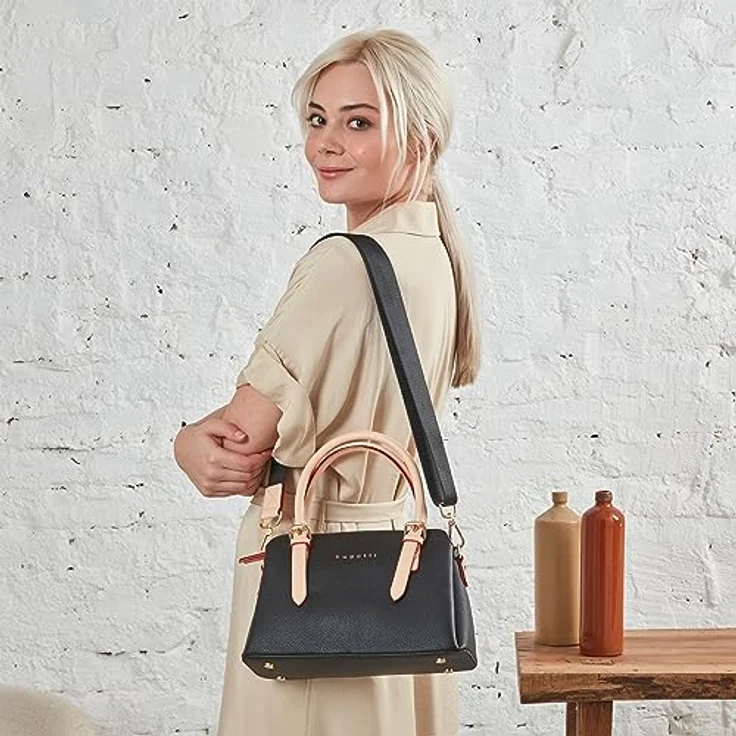 Bugatti Handtasche ELLA, Beige, dreigeteiltes Hauptfach, abnehmbarer Schultergurt, 1 Innensteckfach, 1 Reißverschlussfach – Bild 7