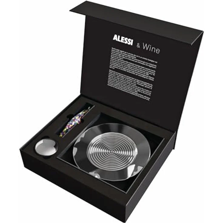 Alessi Alessi & Wine GAM32SET, Design Wein-Set mit Kellnermesser "Parrot - Proust" und Edelstahl-Flaschenuntersetzer "Sitges"