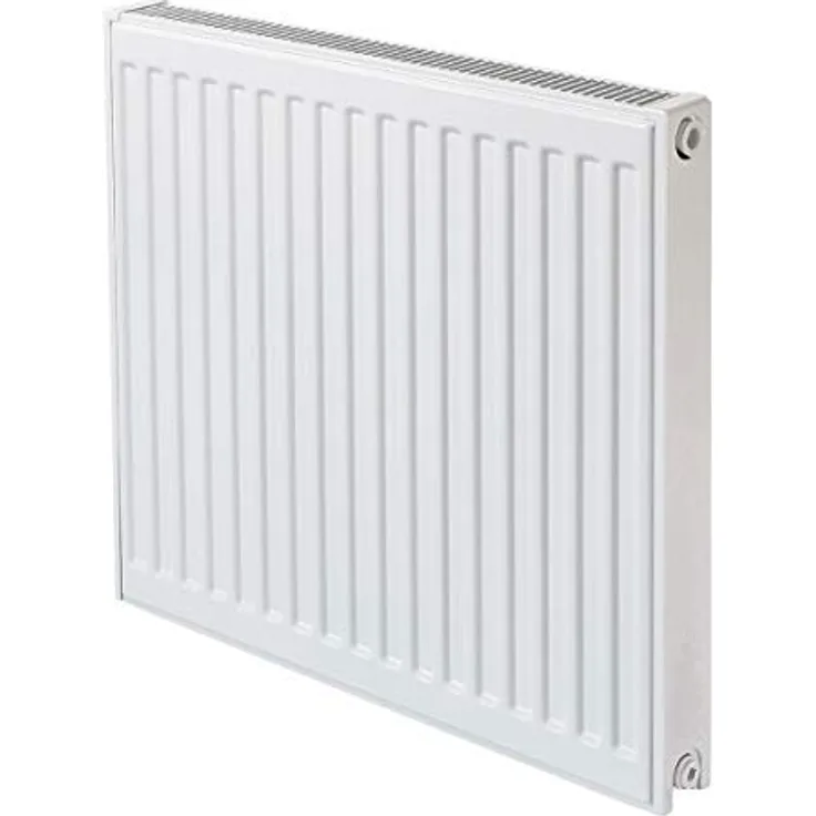 qpool24 Universal-Flachheizkörper Typ 21, 710 Watt Wärmeleistung, 2x recht & 2x links ½“IG Anschlüsse, Verkehrsweiß (RAL 9016)