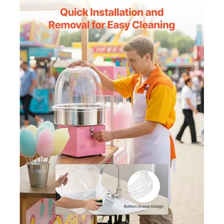 VEVOR Zuckerwattemaschinen-Abdeckung, transparente Acrylkuppel für 15 Zoll Schüsseln, stabiler Blasenschutz und einfache Reinigung – Bild 6