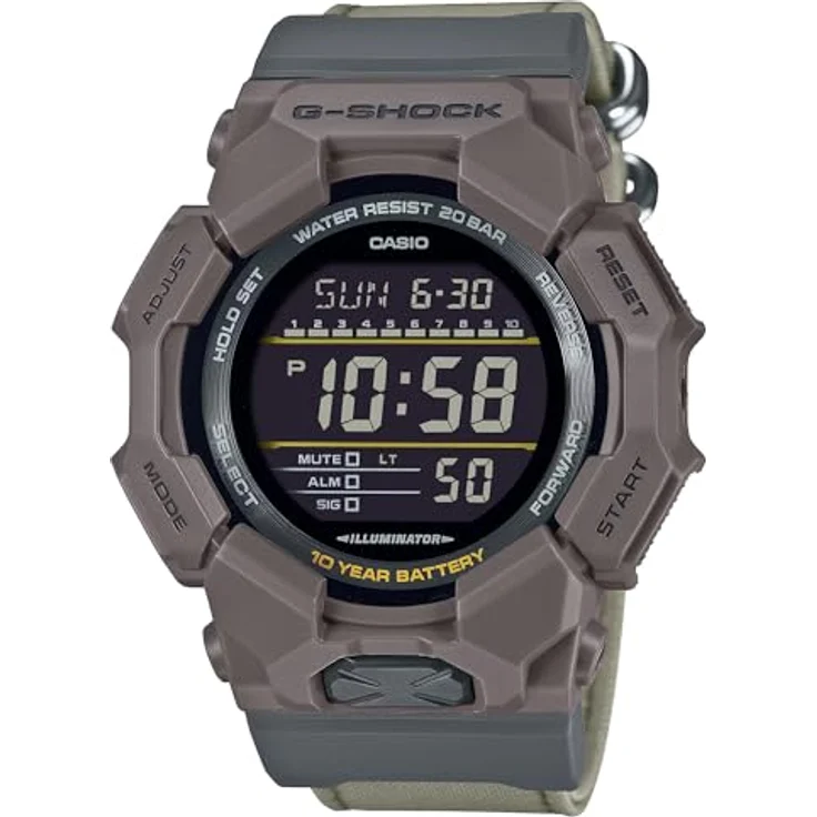 Casio G-Shock Classic Digital-Herrenuhr, braun, digitale Anzeige, Alarm, Stoppuhr, Beleuchtung, Quarzwerk, Kunststoffarmband – Bild 2