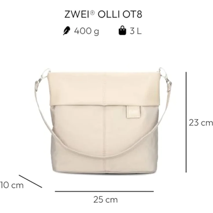ZWEI Olli OT8 Umhängetasche, 24 x 23 x 10 cm, aus Polyurethan und Polyester, Damenmodell – Bild 2
