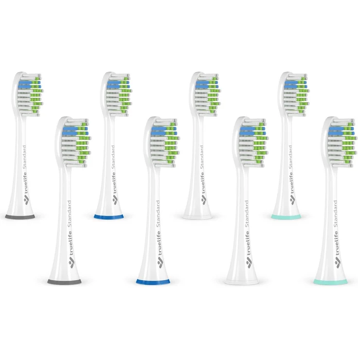 TrueLife SonicBrush UV Heads White Standard 8 Pack - Ersatzköpfe für elektrische Zahnbürsten, sanfte Reinigung, entfernt Zahnbelag