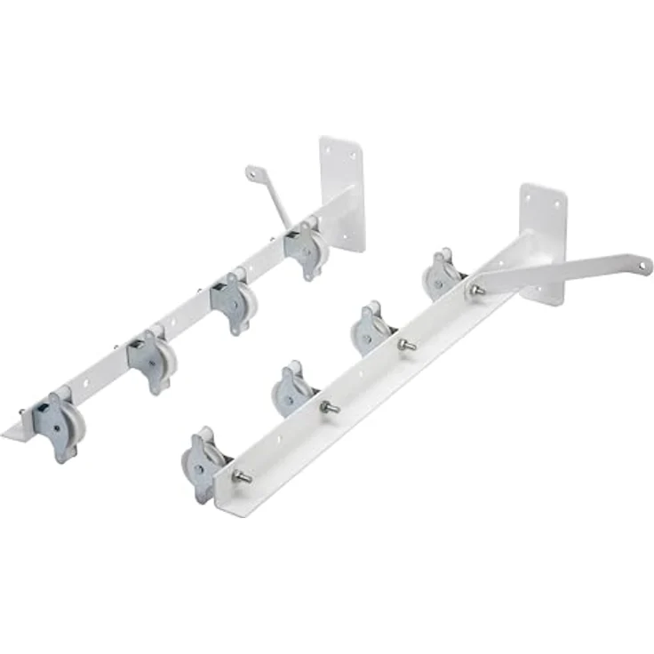 Sauvic 89396 - Wäscheständer mit 8 Riemenscheiben, kunststoffbeschichtet weiß – Bild 2