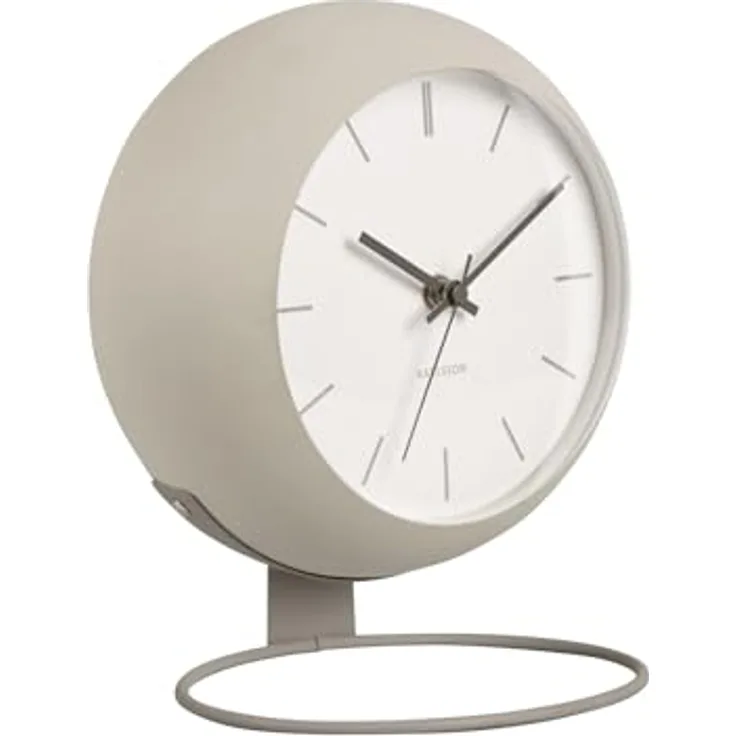 Karlsson Globe Tischuhr, graue Metalluhr, rund, 21x14x21 cm, zeitlose Eleganz für jeden Raum