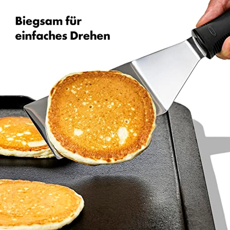 OXO Good Grips Grill-Pfannenwender, Edelstahl in Profi-Qualität mit rutschfestem Griff und flexiblem Kopf – Bild 4