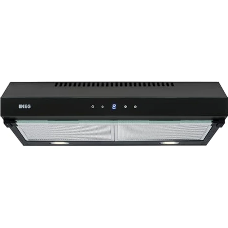 NEG Doppelmotor Design Unterbau-Dunstabzugshaube NEG15-TDLB+ (schwarz), Glas-Front mit Sensor Touch, 384 m³/h Umwälzleistung, Nachlauffunktion, Abluft und Umluftbetrieb – Bild 5
