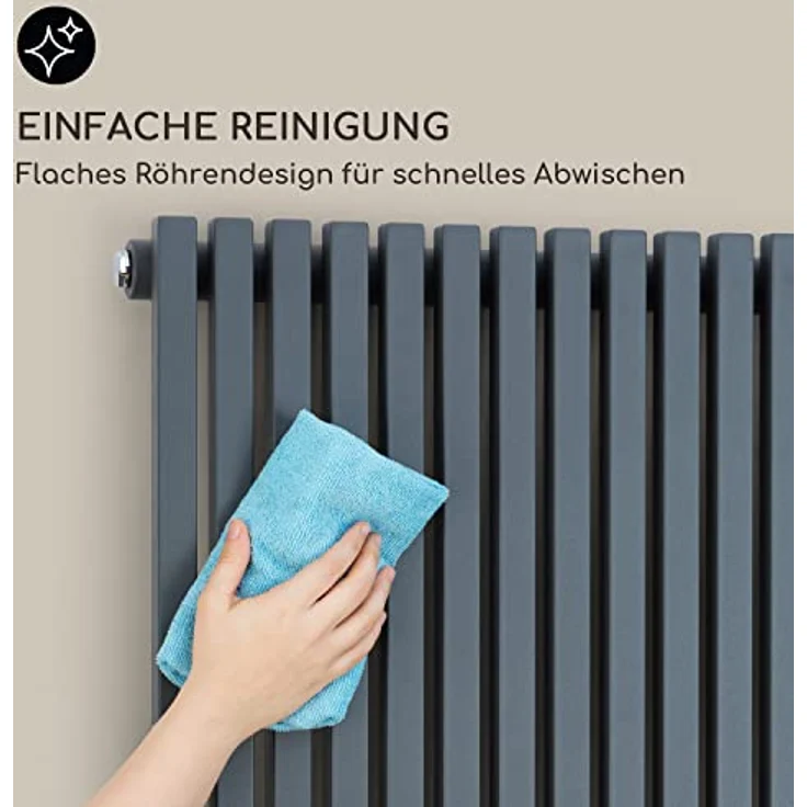 Blumfeldt Badheizkörper Vertikal, 1425W Flachheizkörper mit Thermostat, energieeffizient für Badezimmer & Wohnzimmer – Bild 3