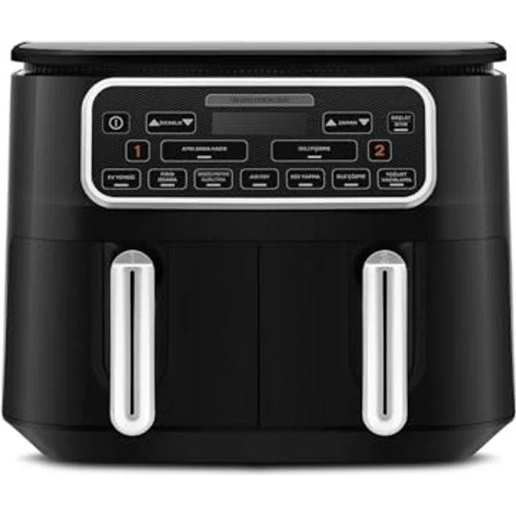 KARACA Air Pro Cook Duo Home Dinner XXXL 8 Liter Airfryer Black Chrome, Vielseitige Kochmöglichkeiten mit Circulation Air Tech – Bild 1