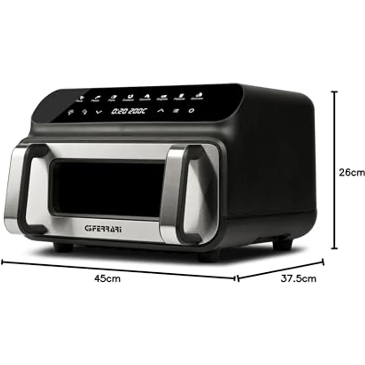 G3Ferrari G10181 Einzelfritteuse 10 l unabhängig 2000 W Schwarz, Edelstahl mit Multifunktionsluftfritteuse und doppelten Heizelementen – Bild 10