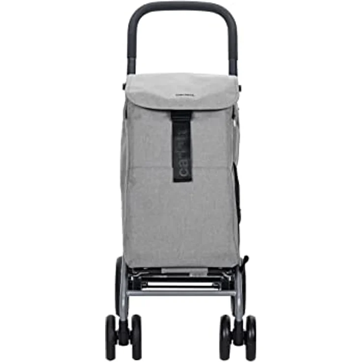 CARLETT | Einkaufstrolley mit 4 Rädern | Lett430 CLASSIC duo | Zusammenklappbarer Einkaufswagen mit großer Kapazität, 25kg, 53L Einkaufstasche, 9L Thermotasche und Rückenfach | Ice Grau – Bild 2