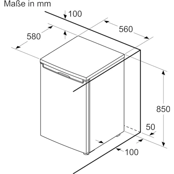 BOSCH Table Top Kühlschrank Serie 2 KTR15NWEB, 85 cm hoch, 56 cm breit, LED-Innenbeleuchtung – Bild 3