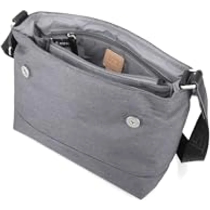 Jost Bodybag Bergen Shoulder Bag, praktische Umhängetasche aus pflegeleichtem Polyester, Grau, 27 x 12 x 23 cm – Bild 6