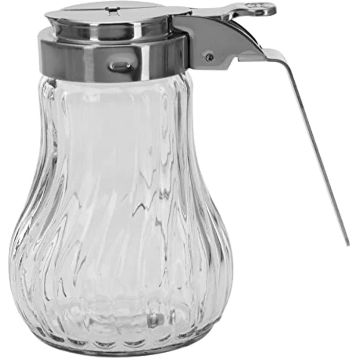 Westmark Sahnegießer/Honigspender, Fassungsvermögen: 250 ml, Glas/Rostfreier Edelstahl, Berlin, Transparent/Silber, 65302260 – Bild 3