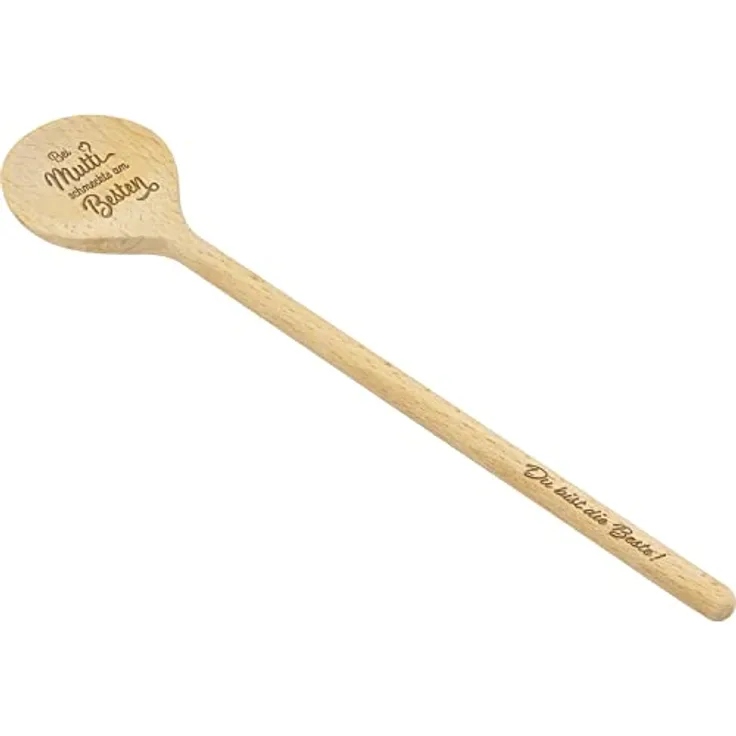 GRUSS & CO Kochlöffel Motiv "Mutti"| Holzlöffel, Kochlöffel aus Buchenholz, 28 cm, mit eingebranntem Motiv | Geschenk Küche, Kochen, Muttertag | 47814