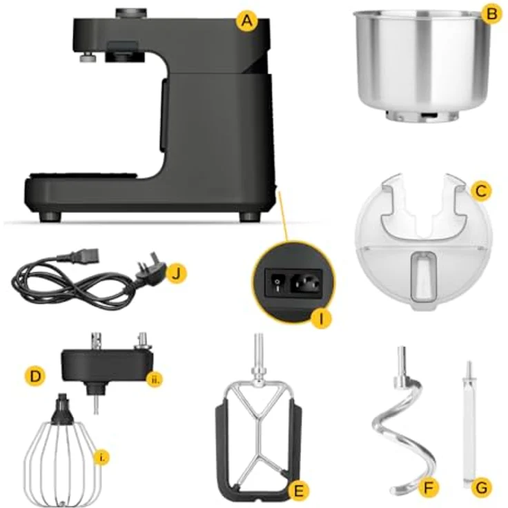 Ooni Halo Pro Spiralmixer Polar-Weiß – Profi-Teigqualität für Zuhause, hohe Kapazität, knetet, rührt und schlägt – Bild 4