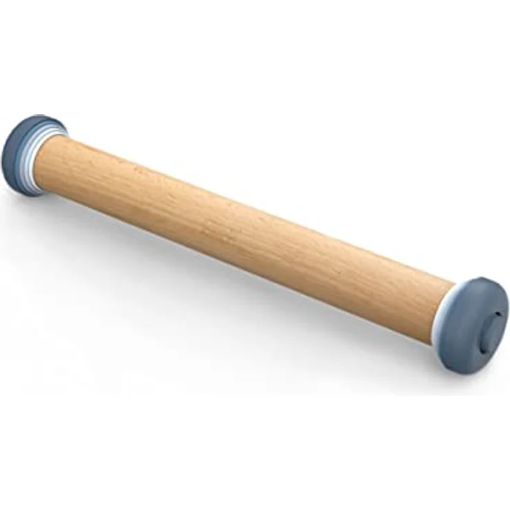 Joseph Joseph PrecisionPin - Nudelholz mit einstellbarer Teigdicke, Back und Teigroller, Buchenholz, Pastellblau – Bild 1