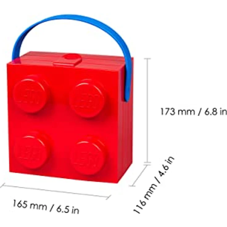 LEGO Brotdose mit Tragegriff, Tragbare Aufbewahrungsbox, rot – Bild 5