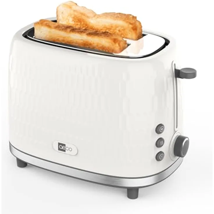 aeco toastlab ONE Toaster, 2 Scheiben, 38 mm XL-Schlitze, 7 Bräunungsstufen, 950 W, Edelstahl mit Auftau- & Aufwärmfunktion