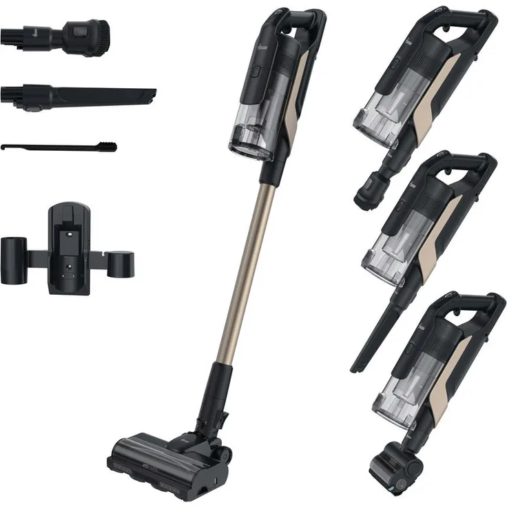 Hoover HF6 Akkustaubsauger mit Tierhaar-Düse, 250 AW Saugleistung, Bodensensor, duale Reinigungstechnologie, 5 Jahre Garantie