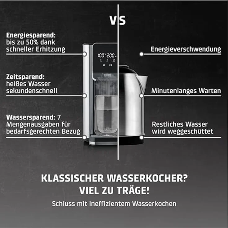 Caso HW630 Teemaschine, 2500 ml, Edelstahl/Schwarz, Temperaturregelung 40-100°C, versandkostenfrei – Bild 6