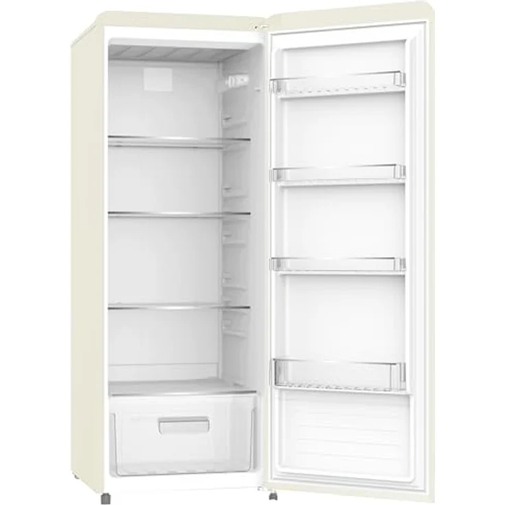 SCHOEPF Retro Vollraumkühlschrank RKS245CR, Creme, 238 Liter Nutzinhalt, Vintage Style, LED-Beleuchtung, Freistehend – Bild 2