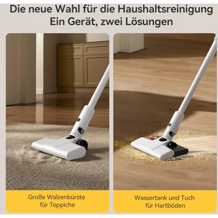 Deerma Hand-und Stielstaubsauger DEM-T20W Akku-Staubsauger mit Wischmopp 35 Minuten Akkulaufzeit, 180 W, beutellos – Bild 2