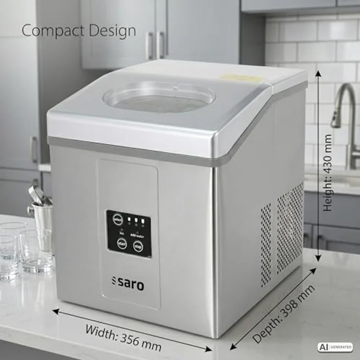 Saro EB 15 Eiswürfelbereiter-15 kg-24 h-230 V-1 Ph-0,16 kW-3 Eiswürfelgrößen wählbar-Luftkühlung – Bild 5