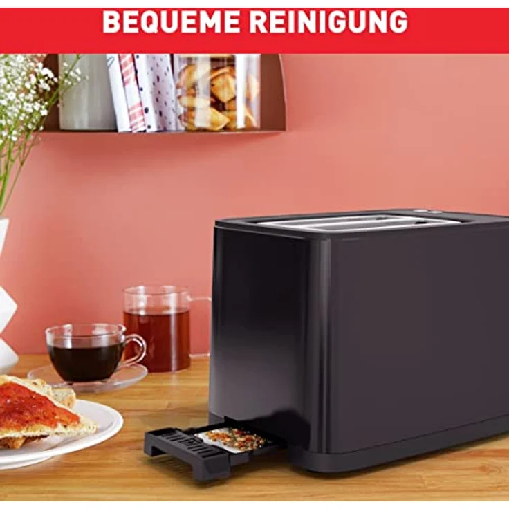 Tefal Smart & Light TT640810 Toaster, digital, 7 Positionen, Schwarz Toaster Schwarz – Bild 2