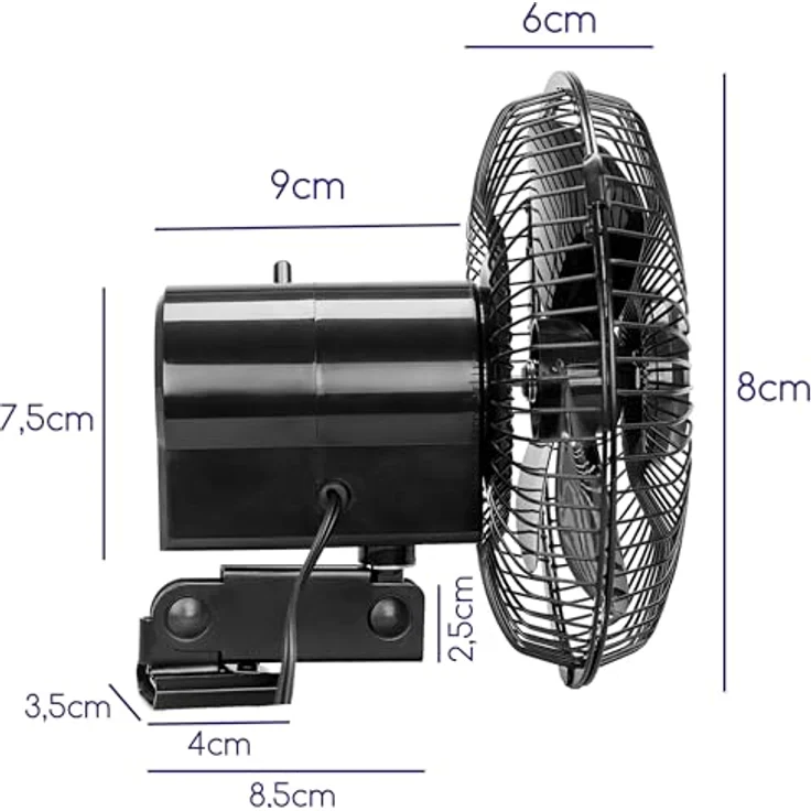 alca Handventilator Fahrzeugventilator 24 V, Metall mit Rotation & Schraubbefestigung für Nutzfahrzeuge – Bild 8