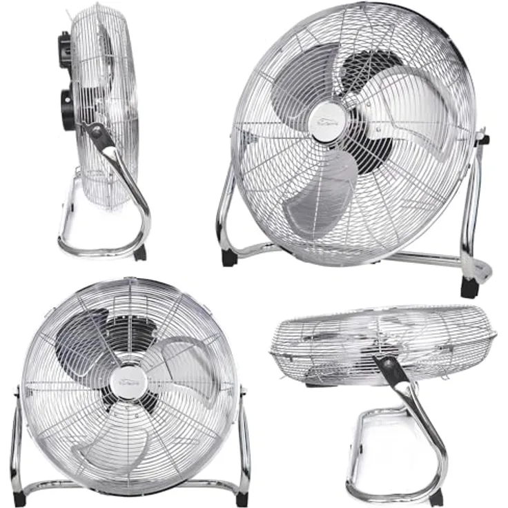 Tronitechnik® XL Windmaschine mit 45 cm Ø | Ventilator verstellbarer Winkel | Bodenventilator 3 Stufen | Ventilator leise aus Metall | Luftkühler | Standlüfter | Raumkühler